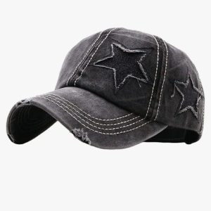 Topi Baseball Cap Vintage Bordir Bintang